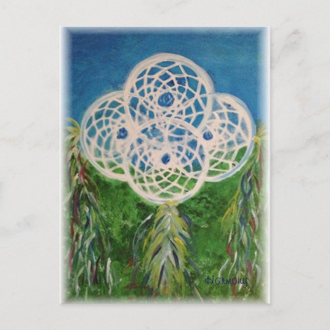 Blue Rose Dreamcatcher Postcard (Front)