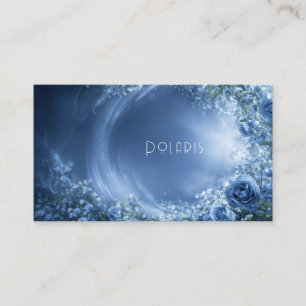 Blue Rose Floral and Luminous Cosmic Night Business Card
