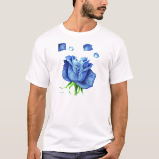 Blue Rose Flower Painting - Multi T-Shirt
