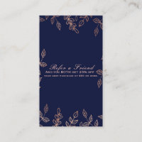 Blue & Rose Gold Glam Botanical Refer a Friend