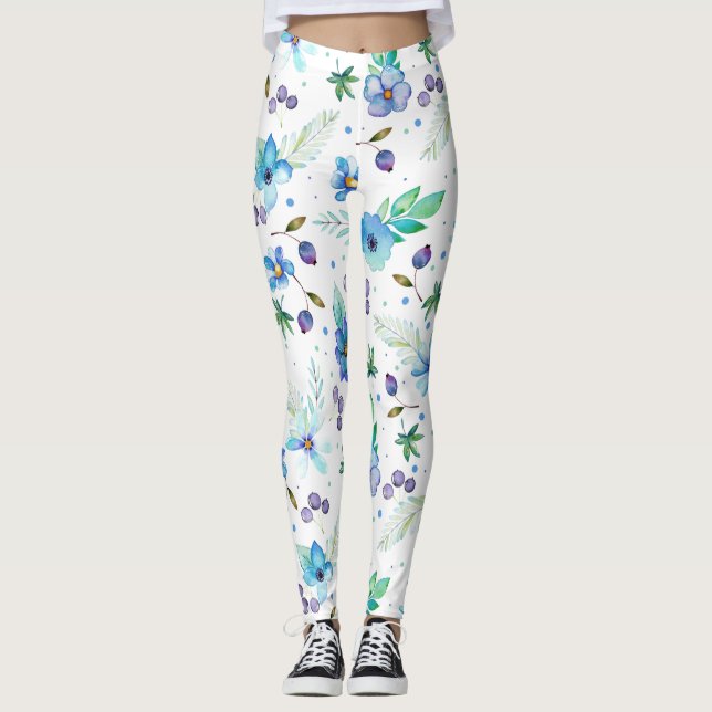 Blue rose leggings (Front)