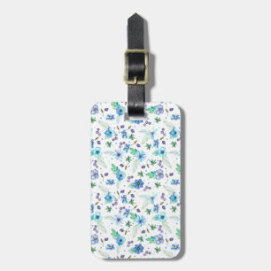 Blue rose luggage tag