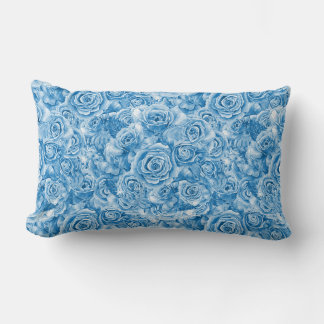 Blue Rose Lumbar Pillow 13"x21"