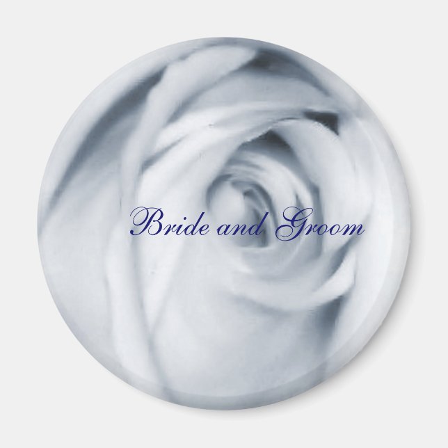 blue rose magnet Bride and Groom (Front)