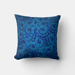 Blue Rose Pattern Cushion