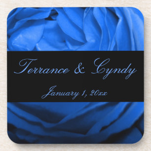 Blue Rose Personal Wedding Coaster