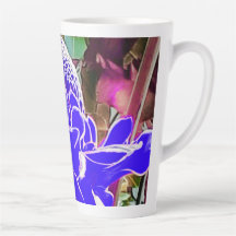 Blue Rose Petals Tall Latte Mug