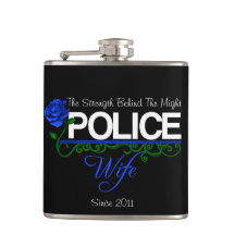 Blue Rose Police Wife custom Flask