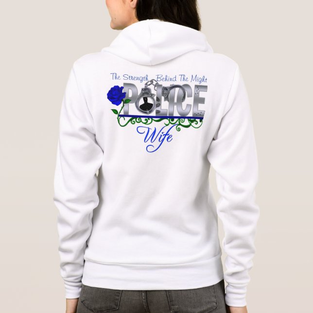 Blue Rose POLICE WIFE Zip/Hooded Fleece Sweatshirt (Back)