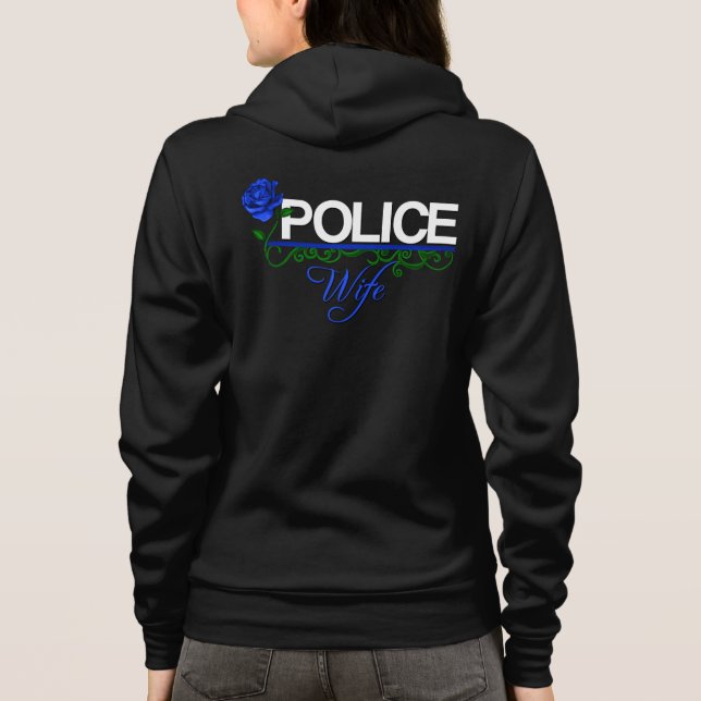 Blue Rose POLICE WIFE Zip/Hooded Fleece Sweatshirt (Back)
