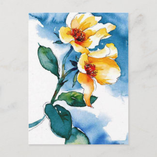 blue rose postcard