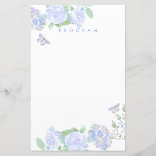 Blue Rose Ribbon Monogram  Wedding 