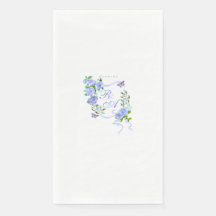 Blue Rose Ribbon Monogram Wedding