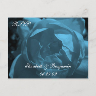 Blue Rose RSVP Invitation Postcard