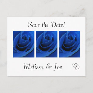 Blue Rose Save the Date Postcards