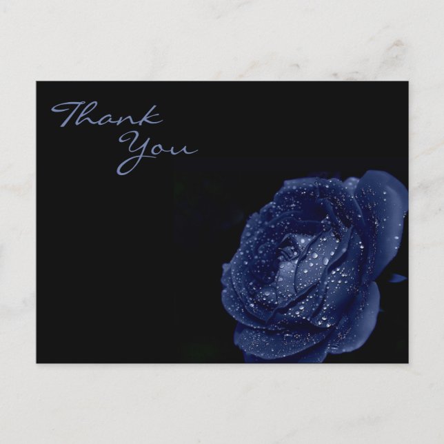 Blue Rose Thank You Postcard (Front)