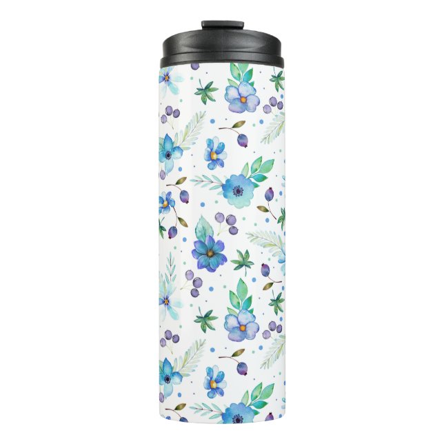 Blue rose thermal tumbler (Front)