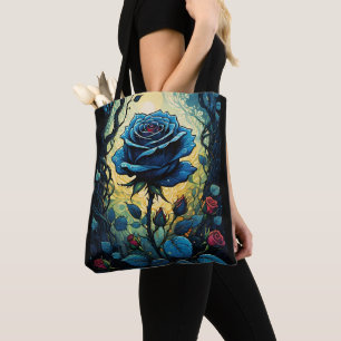 Blue Rose Vines 1 Tote Bag