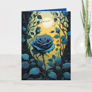 Blue Rose Vines 2  Card