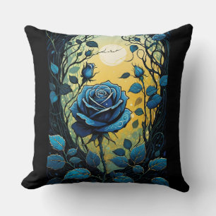 Blue Rose Vines 2 Cushion