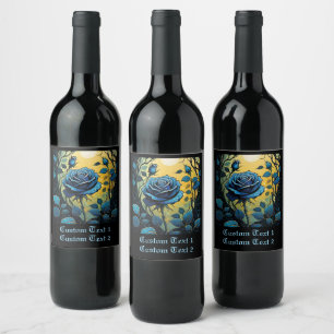 Blue Rose Vines 2 Wine Label