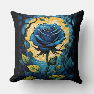Blue Rose Vines 3 Cushion