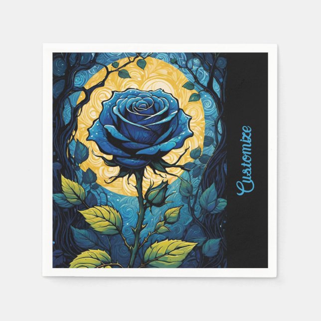 Blue Rose Vines 3 Napkin (Front)