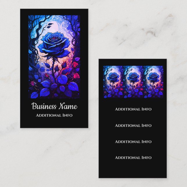 Blue Rose Vines  4 Business Card (Front/Back)