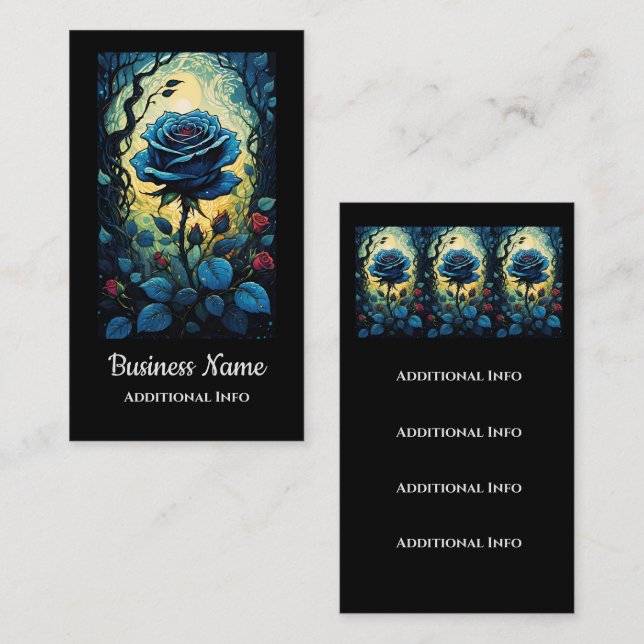 Blue Rose Vines   Business Card (Front/Back)