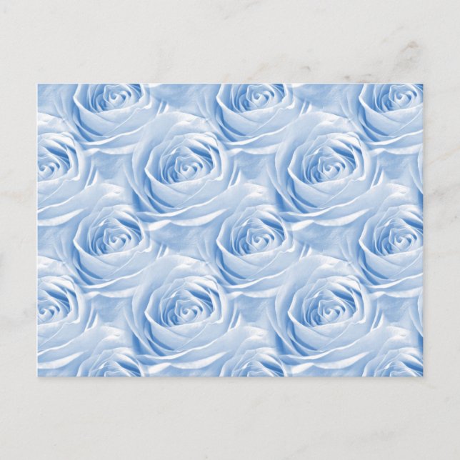 Blue Rose Wallpaper Pattern Postcard (Front)