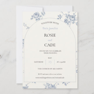 Blue Rose Wedding  Invitation