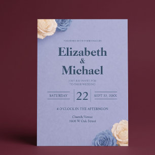 Blue Rose Wedding Invitation