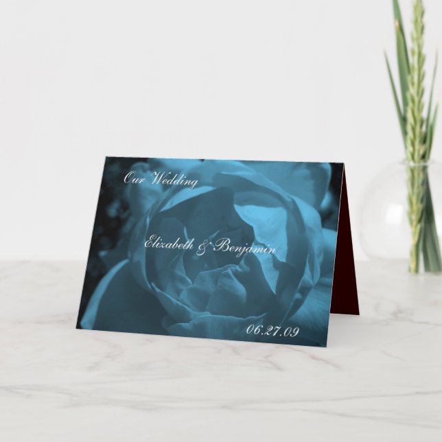 Blue Rose Wedding Invite (Front)