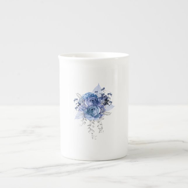 Blue Roses  Bone China Mug (Front)