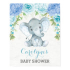 Blue Roses Elephant Boy Baby Shower Welcome