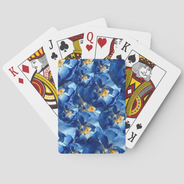 Blue Roses Floral Photo Pattern  Playing Cards (Back)