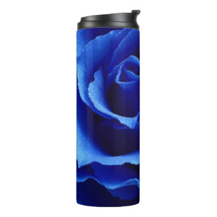 Blue roses flowers plant romance thermal tumbler