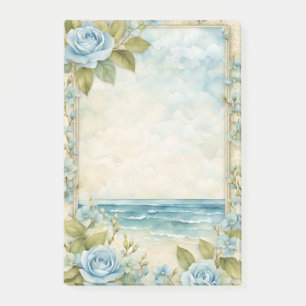 Blue Roses Frame the Ocean Post-it Notes