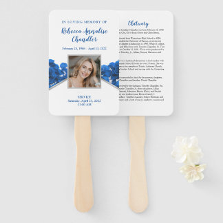 Blue Roses Funeral Memorial Fan