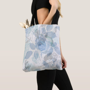 Blue Roses grunge design Tote Bag
