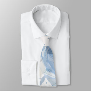 Blue Roses grunge Tie