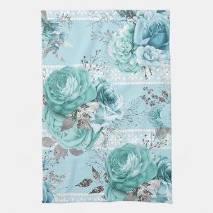 Blue Roses Lace Luxury Tea Towel