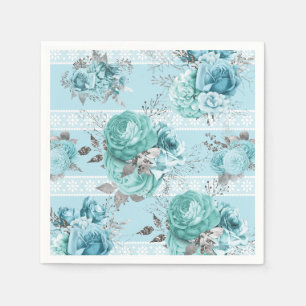 Blue Roses Lace Napkin