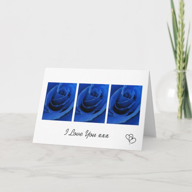 Blue Roses Love Card (Front)