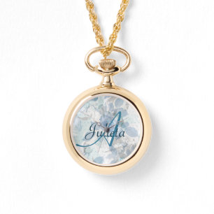 Blue Roses luxury Monogram Watch