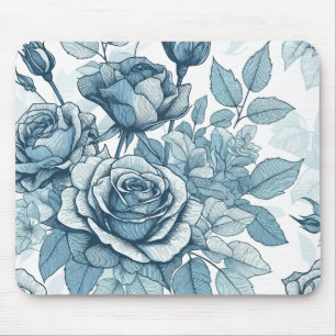 Blue Roses Mouse Pad