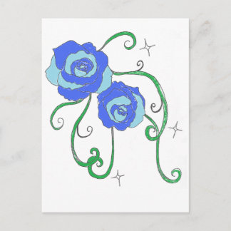 Blue Roses Postcard