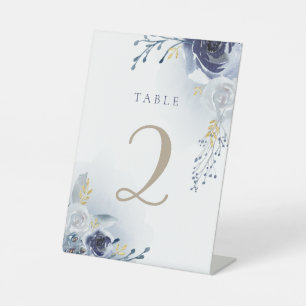 blue roses table pedestal sign