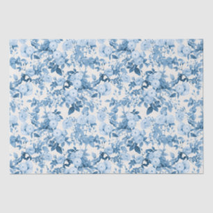 Blue Roses Vintage Botanical Garden Tissue Paper