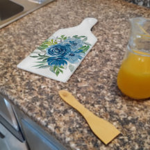 Blue Roses Watercolor Cutting Board